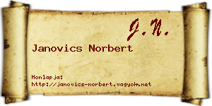 Janovics Norbert névjegykártya