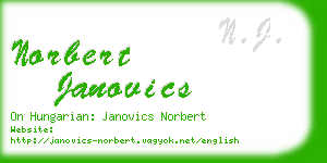 norbert janovics business card